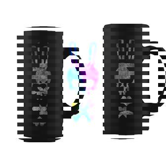 Scary Skull And Crossbones Bad Rabbit Horror Bunny Tie Dye Coffee Mug - Thegiftio