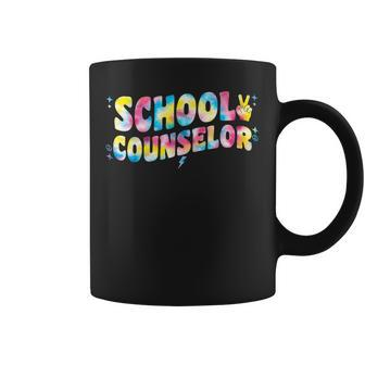 School Counselor Groovy Tie Dye Guidance Counseling Hippie Coffee Mug - Thegiftio UK