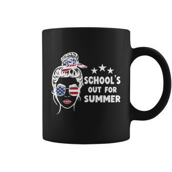 Schools Out For Summer Last Day Of School Messy Bun Us Gift Coffee Mug - Monsterry