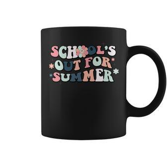 Schools Out For Summer Teacher Cool Groovy Last Day Coffee Mug - Seseable