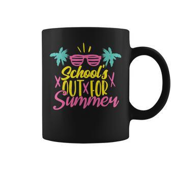 Schools Out For Summer Teacher Cool Retro Vintage Last Day Coffee Mug - Seseable