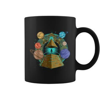 Sci Fi Ufo Abduction Pyramids Ancient Egypt Science Alien Coffee Mug - Monsterry DE