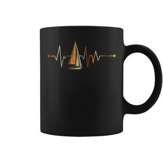 Sea Captain GiftSail Boat Heartbeat Boat Sailing Coffee Mug - Thegiftio UK