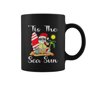 Sea Sun Christmas In July Santa Surfing Lake Party Coffee Mug - Monsterry