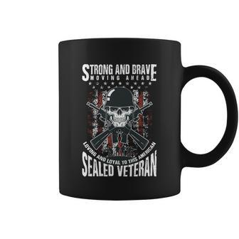 Sealed Veteran Strong And Brave Graphic Design Printed Casual Daily Basic Coffee Mug - Thegiftio UK