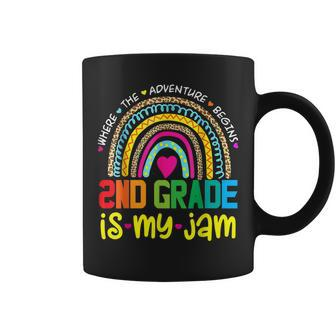 Second 2Nd Grade Is My Jam - Back To School Rainbow Teacher Coffee Mug - Thegiftio UK