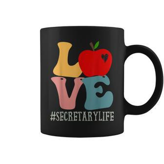 Secretary Love Apple Groovy Retro Cute Back To School Coffee Mug - Thegiftio UK