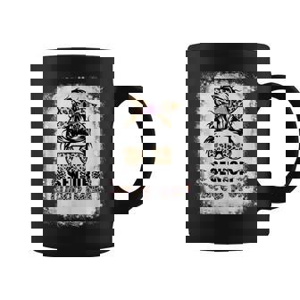 Senior 2022 Cheer Mom Messy Bun Leopard Class Of 2022 Coffee Mug - Thegiftio