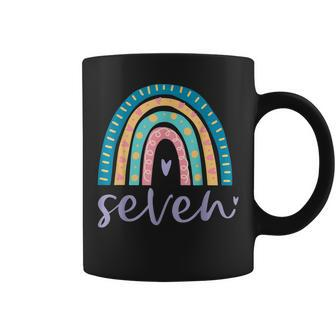 Seven Year Old Rainbow 7Th Birthday Gifts For Girls 7 Bday V2 Coffee Mug - Thegiftio UK