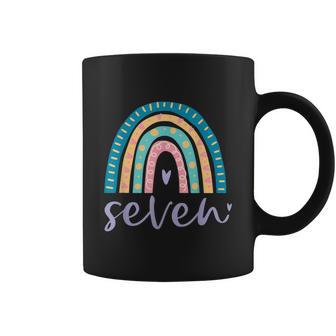 Seven Year Old Rainbow Birthday Gifts For Girls 7Th Bday Coffee Mug - Monsterry UK