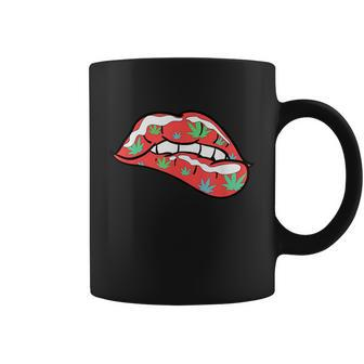 Sexy Lips Cannabis 420 Marijuana Weed Pot Leaf Lover Gift Graphic Design Printed Casual Daily Basic Coffee Mug - Thegiftio UK