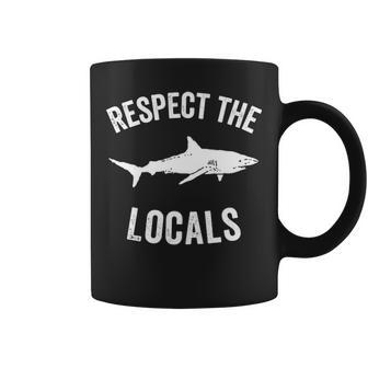Shark Ocean Animal Rights Respect The Locals Shark Gift Coffee Mug - Thegiftio UK