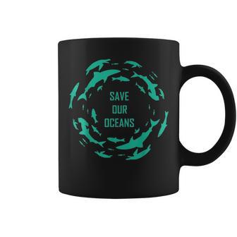 Shark Save Our Oceans Sharks Scuba Diver Gift Coffee Mug - Thegiftio UK