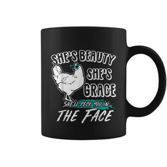 Shes Beauty Shes Grace Farmer & Chicken Lover Graphic Design Printed Casual Daily Basic Coffee Mug - Thegiftio UK