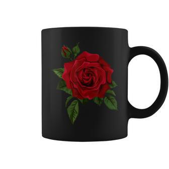 Single Red Roses Flower Of Cute Red Roses Flower Gardening Coffee Mug - Thegiftio UK