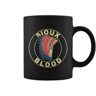 Sioux Blood Proud Native American Headdress Sioux Tribe Coffee Mug - Thegiftio UK
