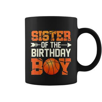 Sister Of The Birthday Boy Basketball Mother Mom Funny Graphic Design Printed Casual Daily Basic Coffee Mug - Thegiftio UK