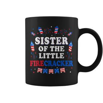 Sister Of The Little Firecracker 4Th Of July Birthday Party Coffee Mug - Seseable