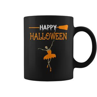 Skeleton Dancing Ballet To Happy Halloween Cute Coffee Mug - Seseable