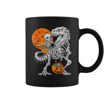 Skeleton Dinosaur T Rex Boys Halloween Mummy Funny Pumpkin V2 Coffee Mug - Thegiftio UK