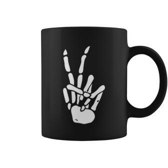 Skeleton Hand Peace Sign Bones Great Gift Graphic Design Printed Casual Daily Basic Coffee Mug - Thegiftio UK