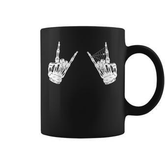 Skeleton Hand Rock Metal Punk Men Women Halloween Coffee Mug - Thegiftio UK