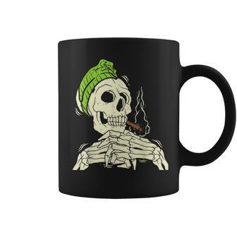 Smoking Skeleton Joint Weed Pot Cannabis Halloween Coffee Mug - Thegiftio UK