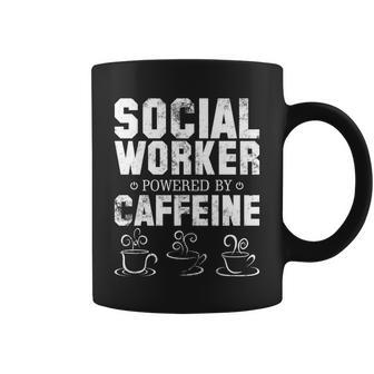 Social Worker Powered By Caffeine Coffee Mug - Monsterry