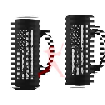Softball Pitcher Hitter Catcher American Flag Girl Fast Pitch Batter Graphic Design Printed Casual Daily Basic Coffee Mug - Thegiftio UK