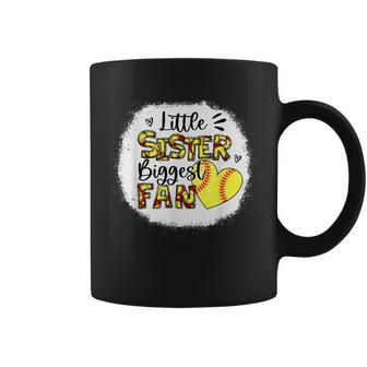 Softball Sister Little Sister Biggest Fan V2 Coffee Mug - Thegiftio UK