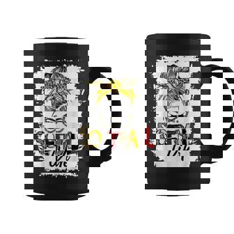 Softball Wife Life With Leopard Messy Bun Mothers Day Coffee Mug - Thegiftio