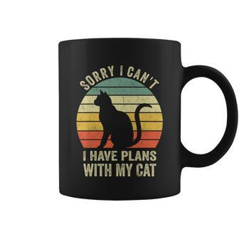 Sorry I Cant I Have Plans With My Cat Funny Cat Lovers Coffee Mug - Monsterry UK