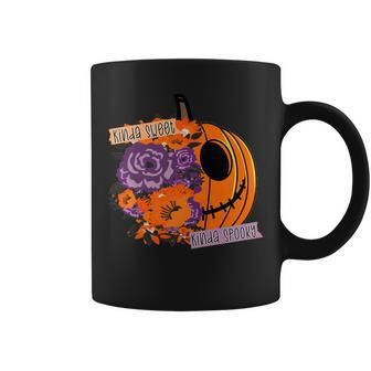 Sorta Sweet Sorta Spooky Funny Halloween Women Girls Pumpkin Coffee Mug - Seseable