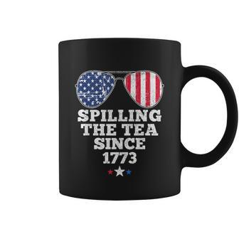 Spilling The Tea Since 1773 Funny 4Th Of July American Flag Coffee Mug - Monsterry DE