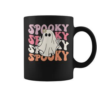 Spooky Groovy Retro Halloween Trick Or Treat Funny Ghost Coffee Mug - Thegiftio UK