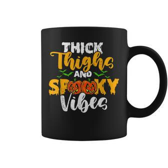 Spooky Halloween Thick Thighs Spooky Vibes Halloween Coffee Mug - Seseable