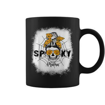 Spooky Mama Halloween Skull Messy Bun Witch Mom V2 Coffee Mug - Seseable