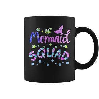 Squad Of The Birthday Mermaid Family Matching Party Squad Coffee Mug - Seseable