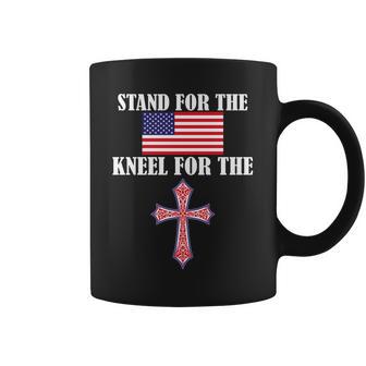 Stand For The Flag Kneel For The Cross National Anthem Tshirt Coffee Mug - Monsterry DE