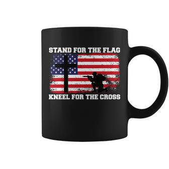 Stand For The Flag Kneel For The Cross Usa Army Coffee Mug - Monsterry