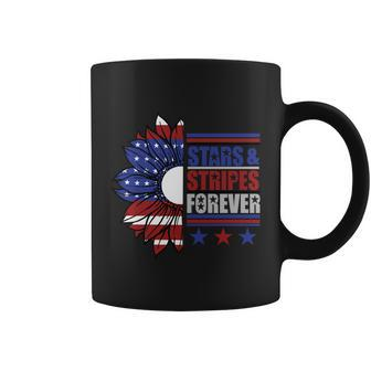 Stars Stripes Forever Sunflower America Flag 4Th Of July Coffee Mug - Monsterry