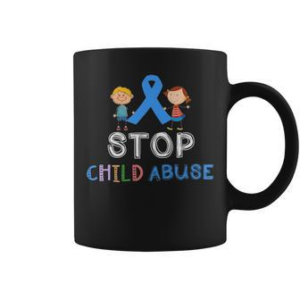 Stop Child Abuse Awareness Blue Ribbon Coffee Mug - Thegiftio UK