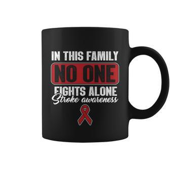Stroke Awareness Month Family Support No One Fights Alone Gift Coffee Mug - Monsterry