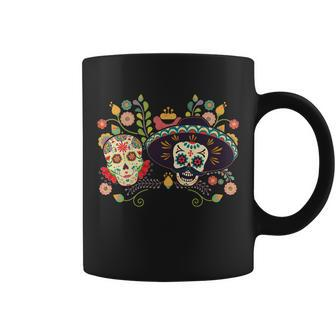 Sugar Skulls Day Of The Dead Coffee Mug - Monsterry AU
