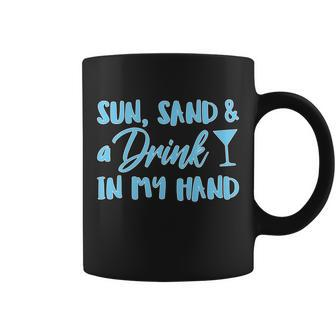 Sun Sand & A Drink In My Hand Graphic Design Printed Casual Daily Basic Coffee Mug - Thegiftio UK
