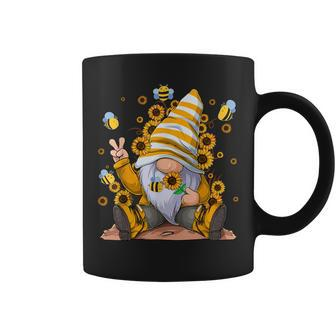 Sunflower Gnome With Bee Funny Hippie Gnome For Flower Girls  Coffee Mug