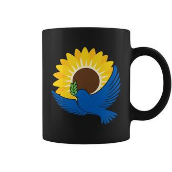 Sunflower Peace Dove Stand With Ukraine End The War Tshirt Coffee Mug - Monsterry
