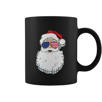 Sunglasses Christmas In July Santa American Flag Coffee Mug - Monsterry