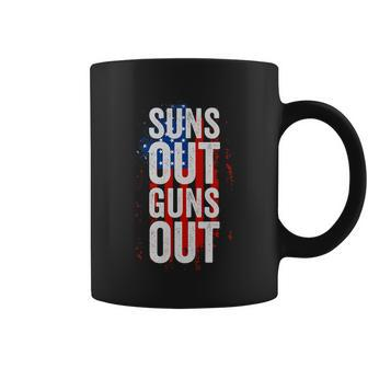 Suns Out Guns Out Tank Top Men Women 4Th Of July Usa Flag Coffee Mug - Monsterry