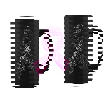 Support Breast Cancer Ribbon Strong Coffee Mug - Monsterry